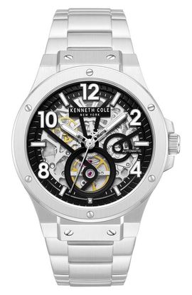 Kenneth Cole New York Kenneth Cole New York Skeleton Dial Automatic Bracelet Watch