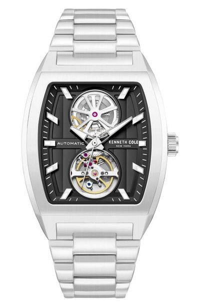 Kenneth Cole New York Kenneth Cole New York The Milford Tonneau Open Heart Automatic Bracelet Watch, 40mm x 52.5mm