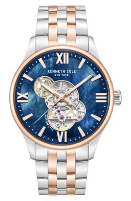 Kenneth Cole New York Kenneth Cole New York Varick Open Heart Automatic Bracelet Watch, 43mm