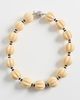 Kenneth Jay Lane Kenneth Jay Lane Carved Ivory Bead Pave Clasp Necklace Rhodium/Black One - 2