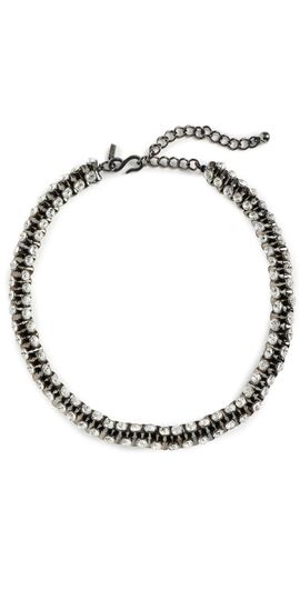 Kenneth Jay Lane Kenneth Jay Lane Crystal Hour Glass Necklace Gold/Silver One