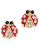 Kenneth Jay Lane Kenneth Jay Lane Crystal Ladybug Back Ball Earring Red One - 1