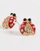 Kenneth Jay Lane Kenneth Jay Lane Crystal Ladybug Back Ball Earring Red One - 4