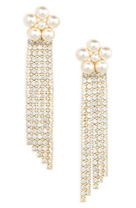Kenneth Jay Lane Kenneth Jay Lane Faux Pearl & Cubic Zirconia Drop Earrings