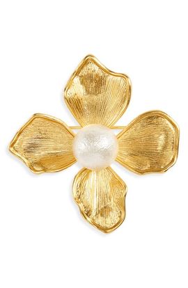 Kenneth Jay Lane Kenneth Jay Lane Faux Pearl Flower Pin