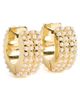 Kenneth Jay Lane Kenneth Jay Lane Gold/ Pearl Pave Huggie Hoop Pearl One - 1