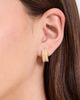 Kenneth Jay Lane Kenneth Jay Lane Gold/ Pearl Pave Huggie Hoop Pearl One - 3