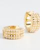 Kenneth Jay Lane Kenneth Jay Lane Gold/ Pearl Pave Huggie Hoop Pearl One - 4
