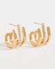 Kenneth Jay Lane Kenneth Jay Lane Gold Post Huggie Earrings Gold/Pearl One - 2