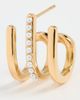 Kenneth Jay Lane Kenneth Jay Lane Gold Post Huggie Earrings Gold/Pearl One - 4