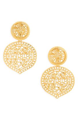 Kenneth Jay Lane Kenneth Jay Lane Golden Filigree Drop Earrings 