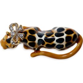 Kenneth Jay Lane Kenneth Jay Lane Leopard Bow Pin