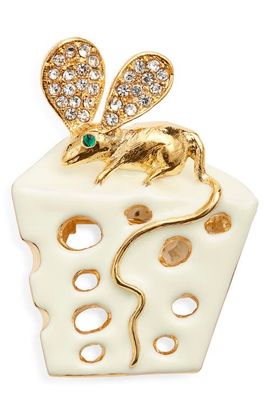Kenneth Jay Lane Kenneth Jay Lane Mouse & Cheese Pin