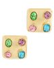 Kenneth Jay Lane Kenneth Jay Lane Multi Pastel Stones Square Earrings Multi Pastel One - 1