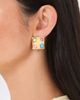 Kenneth Jay Lane Kenneth Jay Lane Multi Pastel Stones Square Earrings Multi Pastel One - 3
