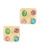 Kenneth Jay Lane Kenneth Jay Lane Multi Pastel Stones Square Earrings Multi Pastel One - 5