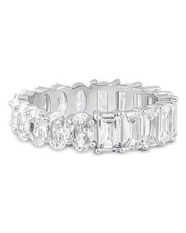 Kenneth Jay Lane Kenneth Jay Lane Oval & Emerald Cut Cubic Zirconia Eternity Band Ring