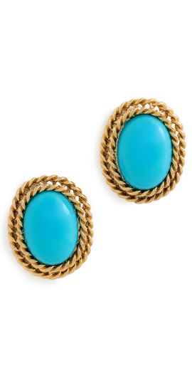 Kenneth Jay Lane Kenneth Jay Lane Oval Center Earrings Turquoise One