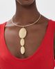 Kenneth Jay Lane Kenneth Jay Lane Oval Texture Drop Pendant Necklace Gold One - 3