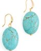 Kenneth Jay Lane Kenneth Jay Lane Oval Turquoise Bead-On Fishhook Earrings Turquoise One - 1