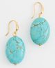 Kenneth Jay Lane Kenneth Jay Lane Oval Turquoise Bead-On Fishhook Earrings Turquoise One - 2