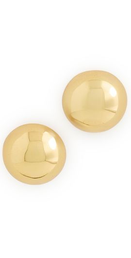 Kenneth Jay Lane Kenneth Jay Lane Polished Domed Button Earrings Gold One