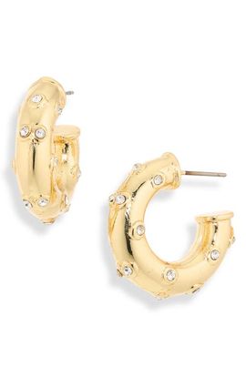 Kenneth Jay Lane Kenneth Jay Lane Rhinestone Dot Hoop Earrings