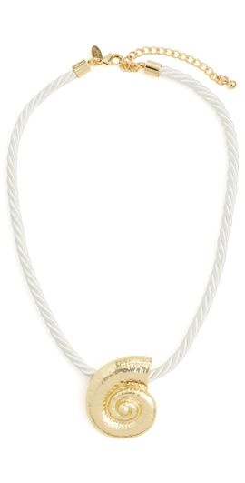 Kenneth Jay Lane Kenneth Jay Lane Rope Necklace Gold/White One