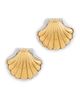 Kenneth Jay Lane Kenneth Jay Lane Shell Pierced Earrings Gold/Silver One - 1