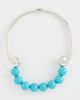 Kenneth Jay Lane Kenneth Jay Lane Silver Bib Hook Clasp Necklace Turquoise One - 2