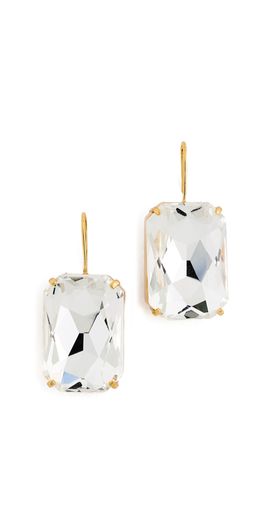 Kenneth Jay Lane Kenneth Jay Lane Stone Fishhook Earrings Faceted Crystal One