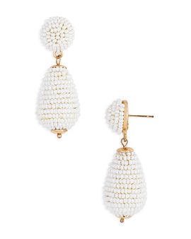 Kenneth Jay Lane Kenneth Jay Lane White Bead Drop Earrings