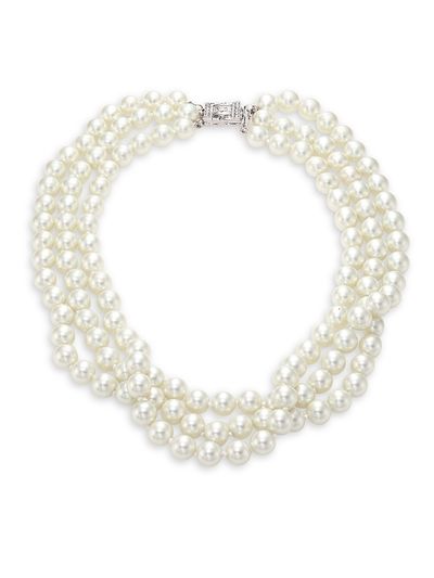 Kenneth Jay Lane Three Strand Faux-Pearl Necklace