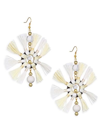 Kenneth Jay Lane Two-Tone Multi-Tassel Fishhook Earrings