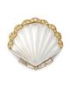 Kenneth Jay Lane Women's 18K-Gold-Plated, Imitation Pearl & Glass Crystal Scallop Shell Brooch - 1