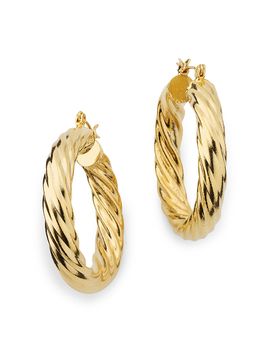 Kenneth Jay Lane Women's 18K-Gold-Plated Twisted Hoop Earrings