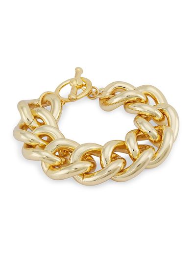 Kenneth Jay Lane Women's 20K-Gold-Plated Chunky Curb-Chain Bracelet