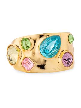 Kenneth Jay Lane Women's 22K-Gold-Plated & Glass Crystal Cuff
