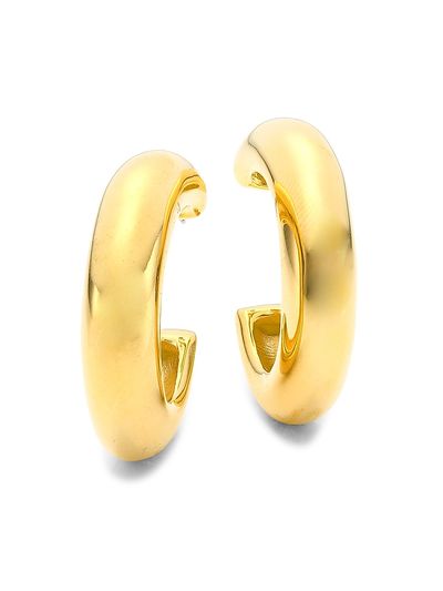Kenneth Jay Lane Women's 22K-Gold-Plated Hoop Earrings