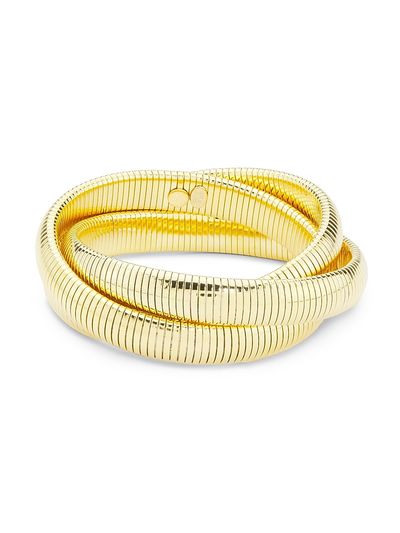 Kenneth Jay Lane Women's 22K-Gold-Plated Interlocked Tubogas Chain Bracelet