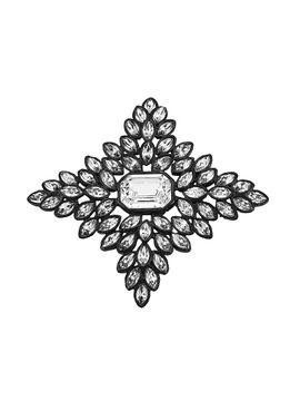Kenneth Jay Lane Women's Black Line Crystal Cruciform Brooch