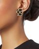 Kenneth Jay Lane Women's Black Resin Quilted Goldtone Earrings - 2
