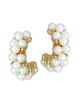 Kenneth Jay Lane Women's Faux-Pearl Cluster Hoop Earrings - 1