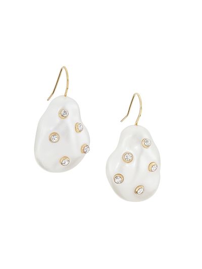Kenneth Jay Lane Women's Goldtone, Resin Pearl, & Crystal Drop Earrings