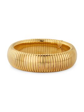 Kenneth Jay Lane Women's Snake Chain 22K-Gold-Plated Stretch Bracelet