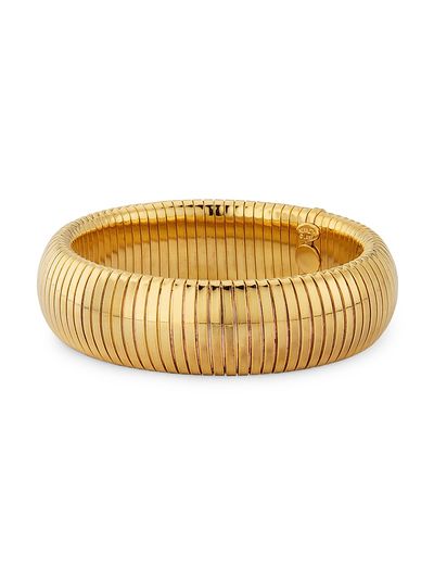 Kenneth Jay Lane Women's Snake Chain 22K-Gold-Plated Stretch Bracelet