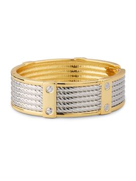 Kenneth Jay Lane Women's Two-Tone Hinged Bangle