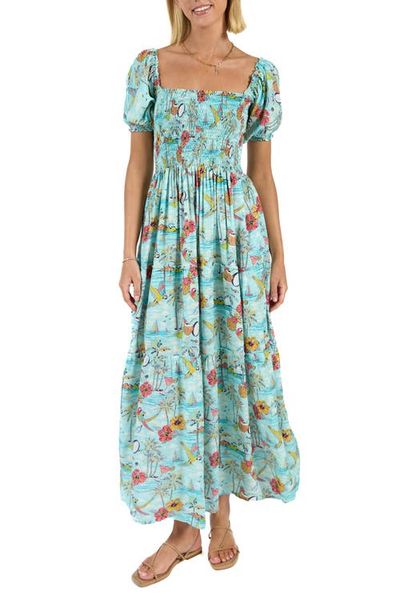 Kenny Flowers Kenny Flowers The Margaritaville Wastin' Away Again Smocked Maxi Dress