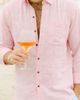 Kenny Flowers Kenny Flowers The Rosé Blusher - Long Sleeve Pink Linen Shirt - 5