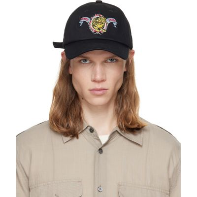 Kenzo Kenzo Black 'KENZO Jumping Tiger' Embroidered Cap